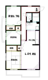 コーポレート小金井梶野通り 6号棟【2階】の間取り