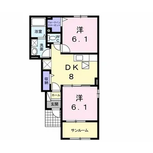 ラ プロムナードB【1階】の間取り