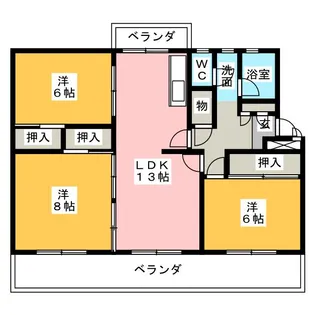 藤の木団地2棟302号【3階】の間取り