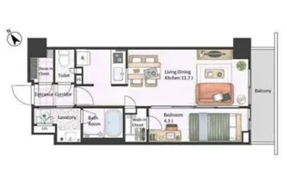 市谷台町坂フロント【2階】の間取り