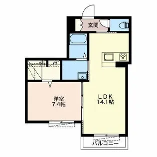 メゾン ド プリモ津新町【2階】の間取り