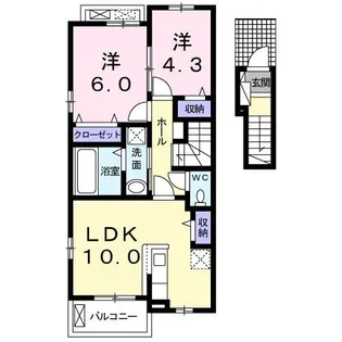 エスト メルヴェーユ【2階】の間取り