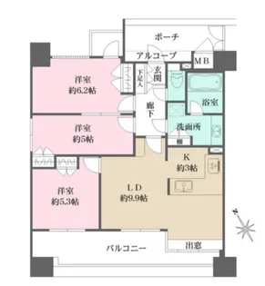 藤和幟町公園ホームズ【6階】の間取り