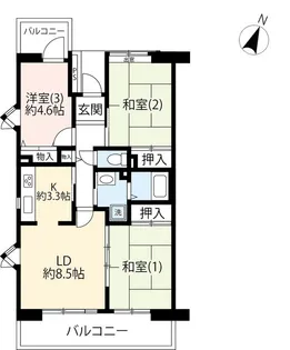 URパークサイド石神井【4階】の間取り