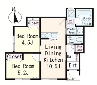 Kua Maison J【1階】の間取り