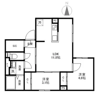 マリオン杉並【2階】の間取り