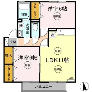 サン・スクエア A棟【2階】の間取り