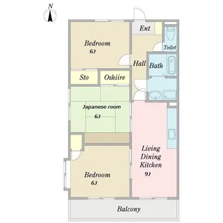 アンボアールN&E【3階】の間取り