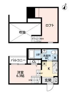 LaLuce黒髪【2階】の間取り