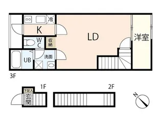 リバーノース庚午【3階】の間取り