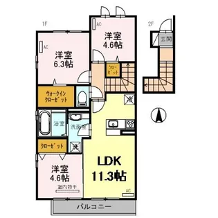 リヴェール メゾン【2階】の間取り