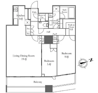 ザ・パークハウス西新宿タワー60【57階】の間取り