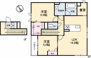 アウラ庚午北【2階】の間取り