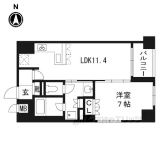 リーガル京都二条城前【1階】の間取り