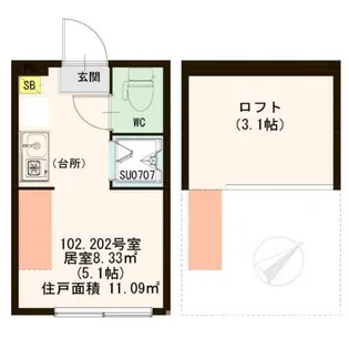 ハーモニーテラス高円寺南III【2階】の間取り