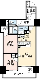 ザ・パークハウス市ヶ谷【6階】の間取り