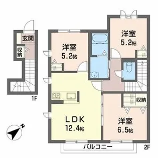 パルテール・加古川B【2階】の間取り