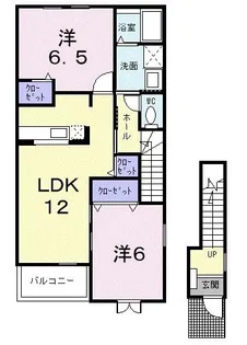 シャン・ド・フルール【2階】の間取り