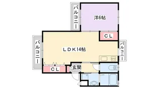 ヴレロワイヤル【3階】の間取り