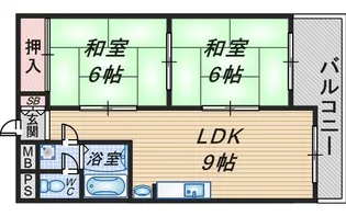 ハイツ北之防【5階】の間取り