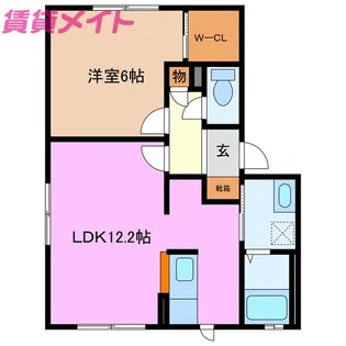 イーグルB棟【1階】の間取り