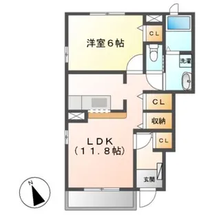 メッゾ マーヴェラス【1階】の間取り