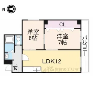 ロイヤルハイツさつき丘【6階】の間取り