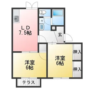 サンヒルズ88 B棟【1階】の間取り