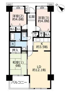 URアーベインルネス長者町【9階】の間取り