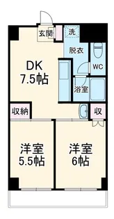 フクロク・ハイ・マンション1号館【3階】の間取り