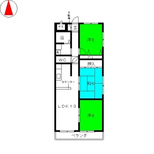 アズワン【3階】の間取り