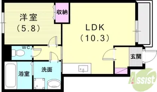 アメニティハウス【1階】の間取り