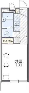 レオパレスウィッシュ日之出【2階】の間取り