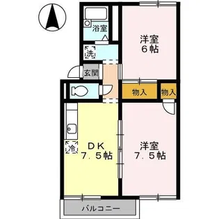 グリーンコーポ板谷 A棟【2階】の間取り