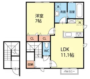 アヴニール【2階】の間取り
