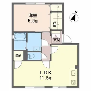 サンハイツ多賀【1階】の間取り