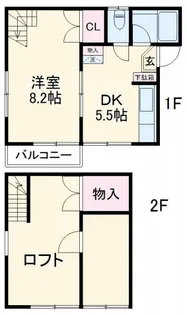 1DKの間取り画像