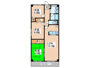 フレーシア布施【3階】の間取り