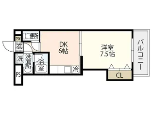 ピュアベルデ医大南【1階】の間取り