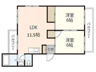 BAUHAUS南観音【6階】の間取り
