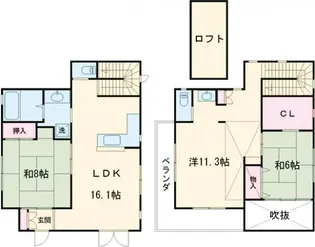 茨城県取手市寺田【一戸建】の間取り