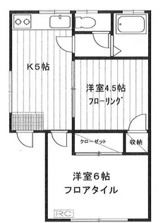 サンワード江原【1階】の間取り