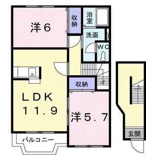 カーサ・エテルノ A棟【2階】の間取り