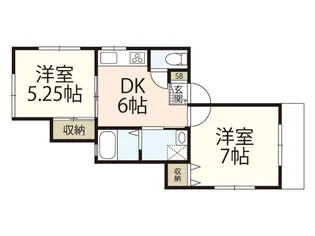 フローラ江波【2階】の間取り