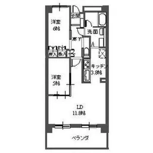 三向ハイツ元今泉【8階】の間取り