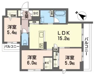 アスターミキ【3階】の間取り