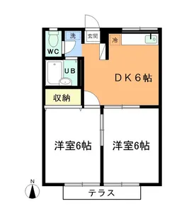 2DKの間取り画像