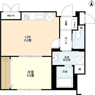 ウェルスクエアイズム蒲田【1階】の間取り