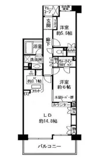 クイーンズガーデンヒルトップレジデンス【8階】の間取り