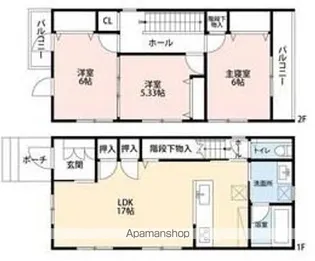 静岡県浜松市中央区幸4【一戸建】の間取り